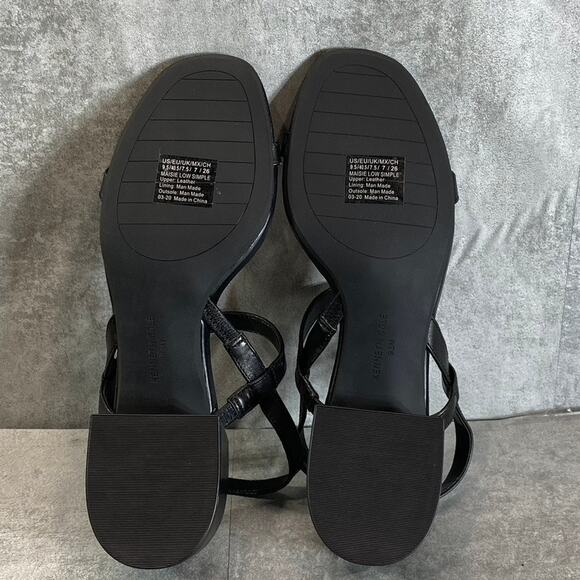 KENNETH COLE NEW YORK Women's Black Leather Maisie Low Block Heel Sandals SZ 9.5 - Picture 6 of 9